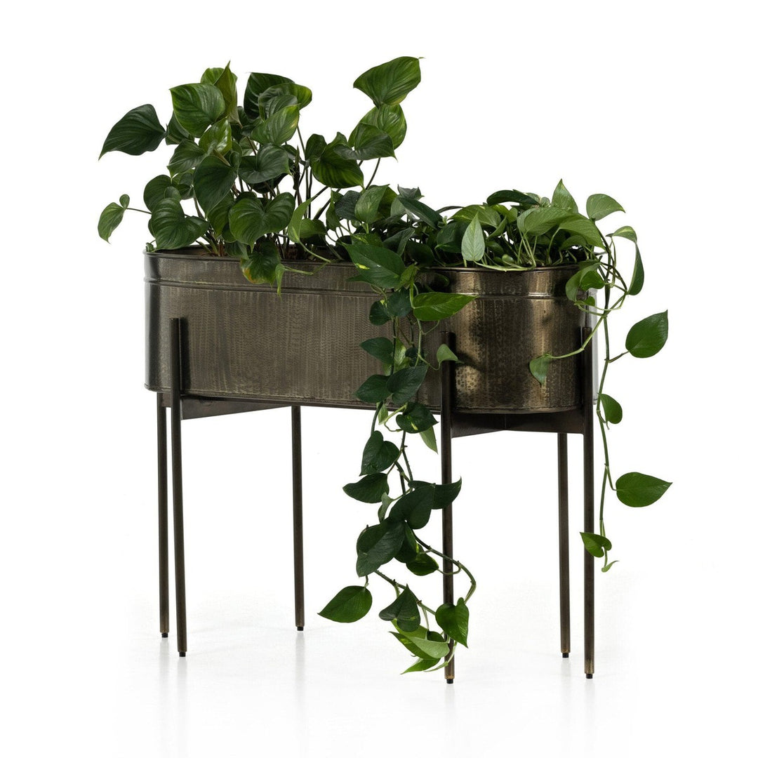 Jace Large Planter - Dark Brass