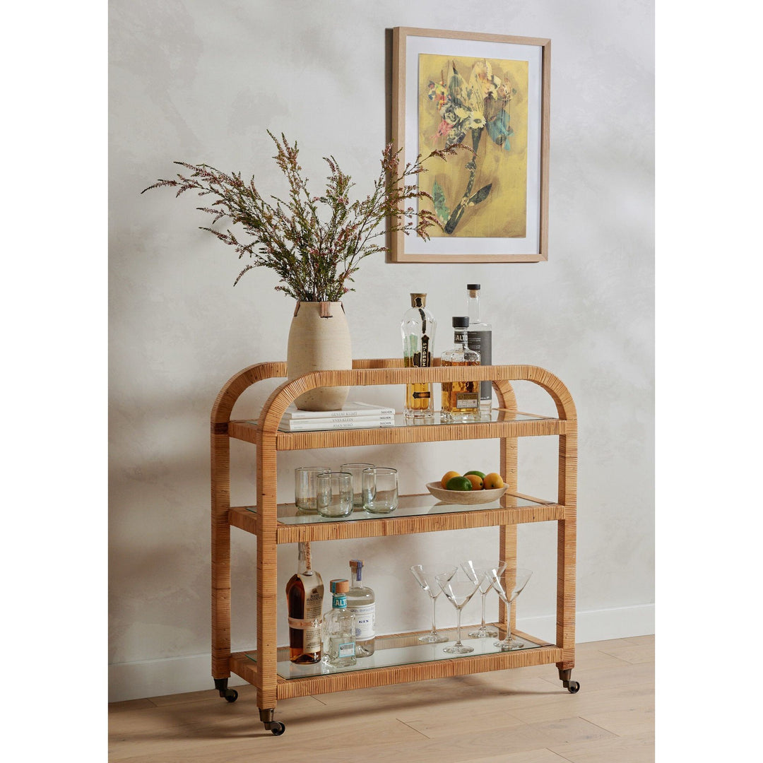 Daphne Bar Cart - Wrapped Honey Rattan