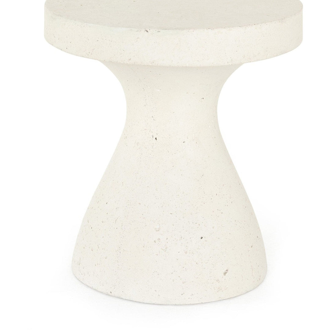 Koa Outdoor End Table - Textured White