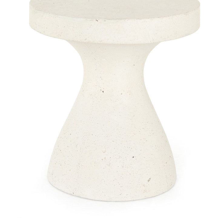 Koa Outdoor End Table - Textured White