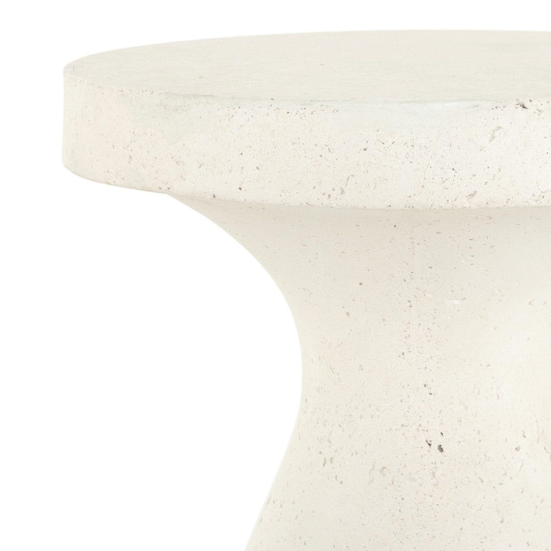 Koa Outdoor End Table - Textured White