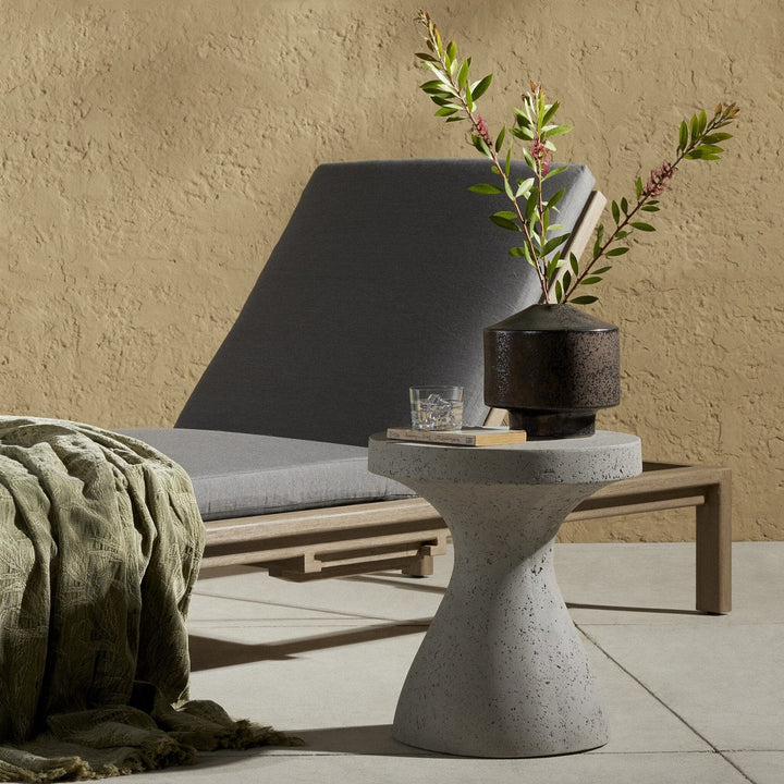 Koa Outdoor End Table - Textured Grey