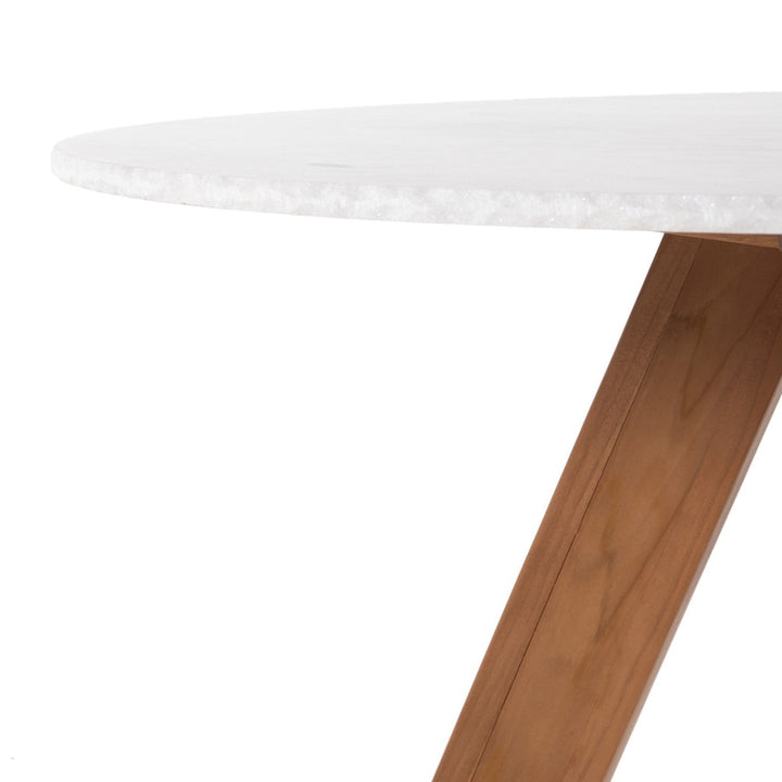 Sawyer Outdoor Dining Table-54" - Rough White Marble