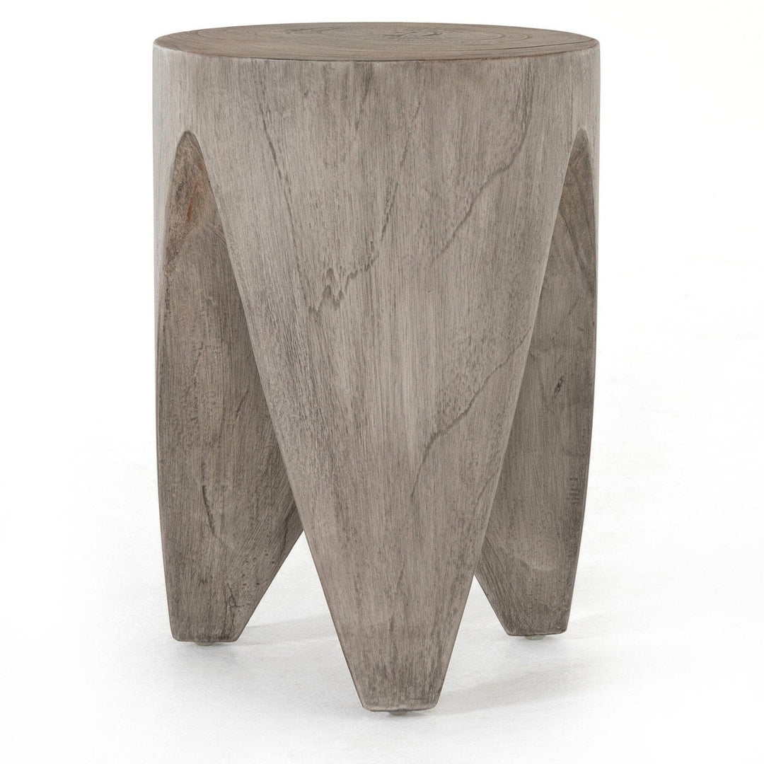 Patrick Outdoor End Table - Weathered Grey Teak