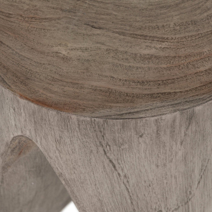 Patrick Outdoor End Table - Weathered Grey Teak