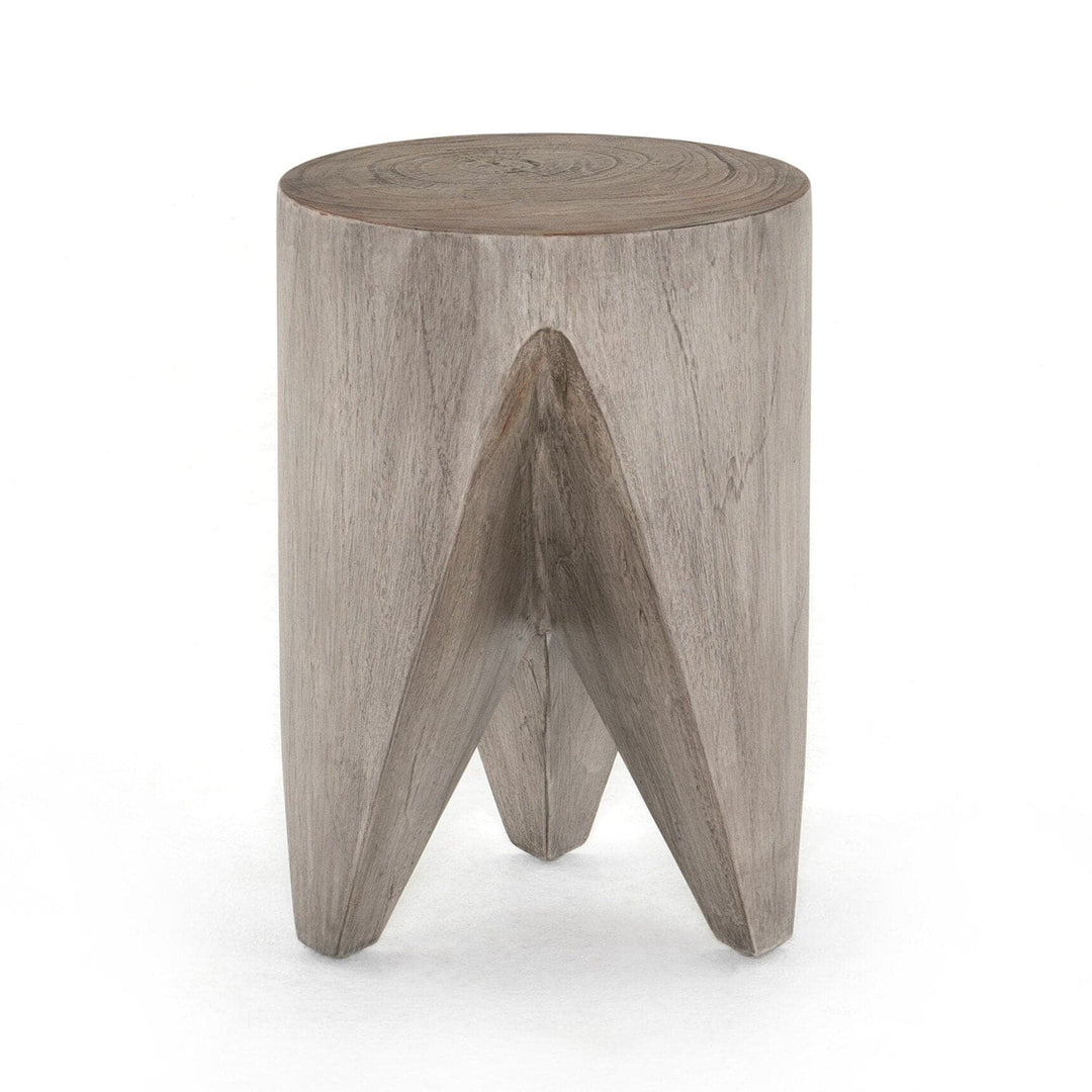 Patrick Outdoor End Table - Weathered Grey Teak