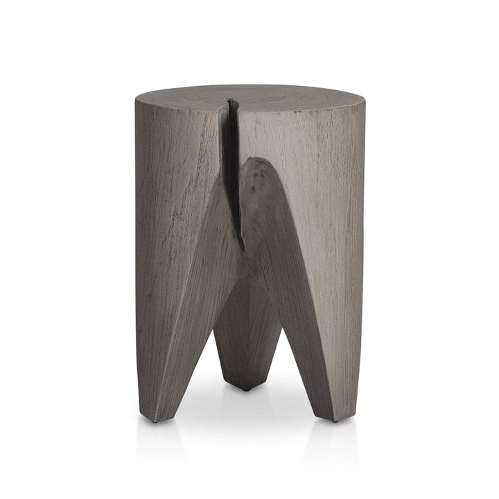 Patrick Outdoor End Table - Weathered Grey Teak