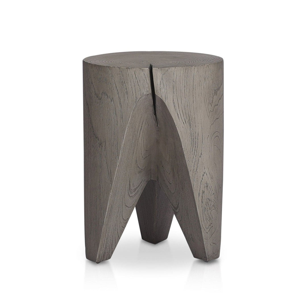 Patrick Outdoor End Table - Weathered Grey Teak