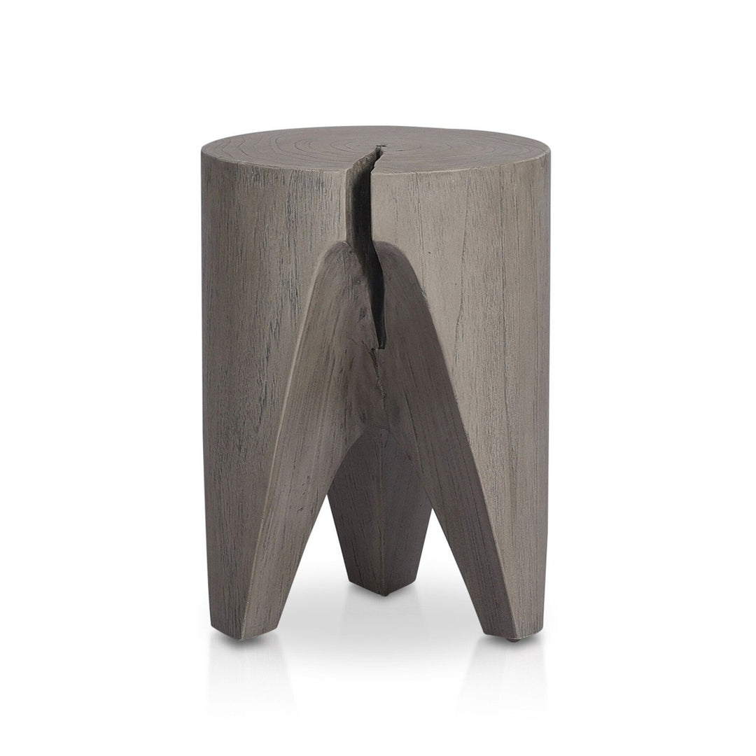 Patrick Outdoor End Table - Weathered Grey Teak