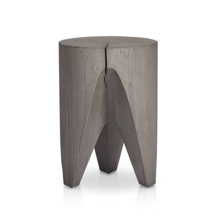 Patrick Outdoor End Table - Weathered Grey Teak