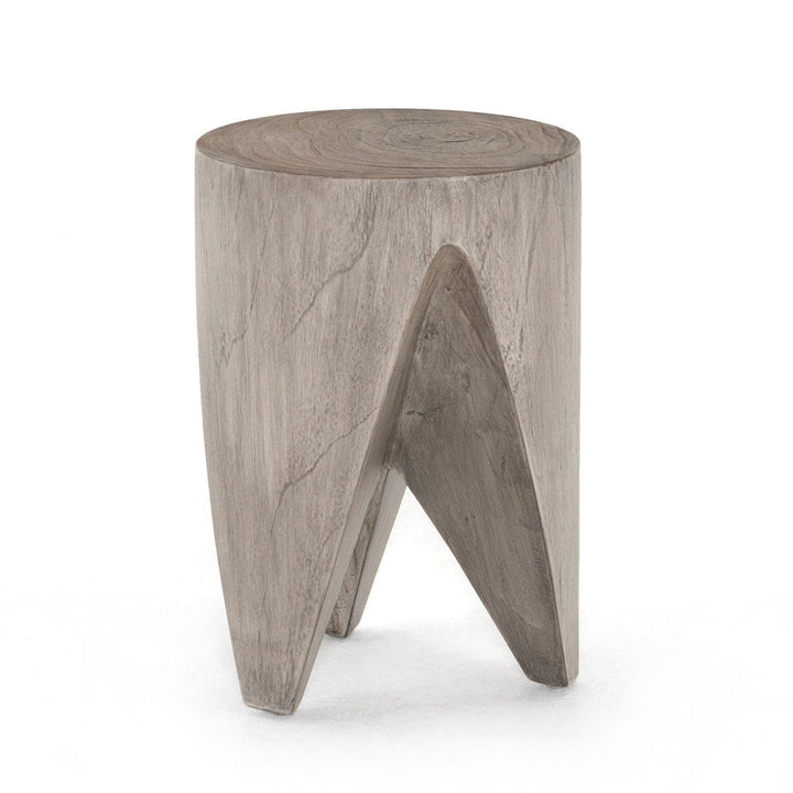 Patrick Outdoor End Table - Weathered Grey Teak