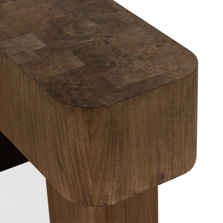 Luna Console Table - Warm Umber Burl