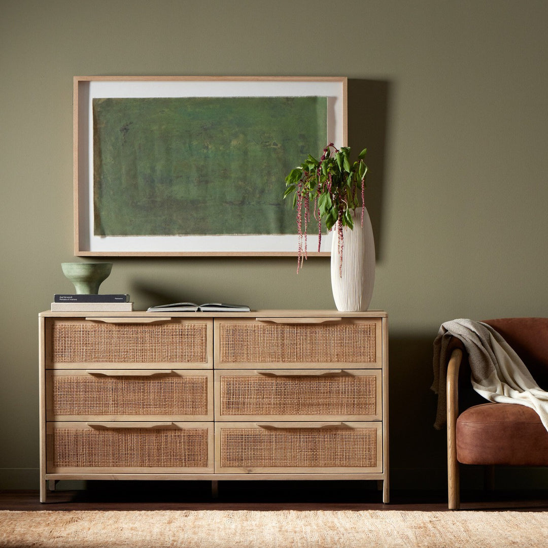 Sutton 6 Drawer Dresser - Natural Cane