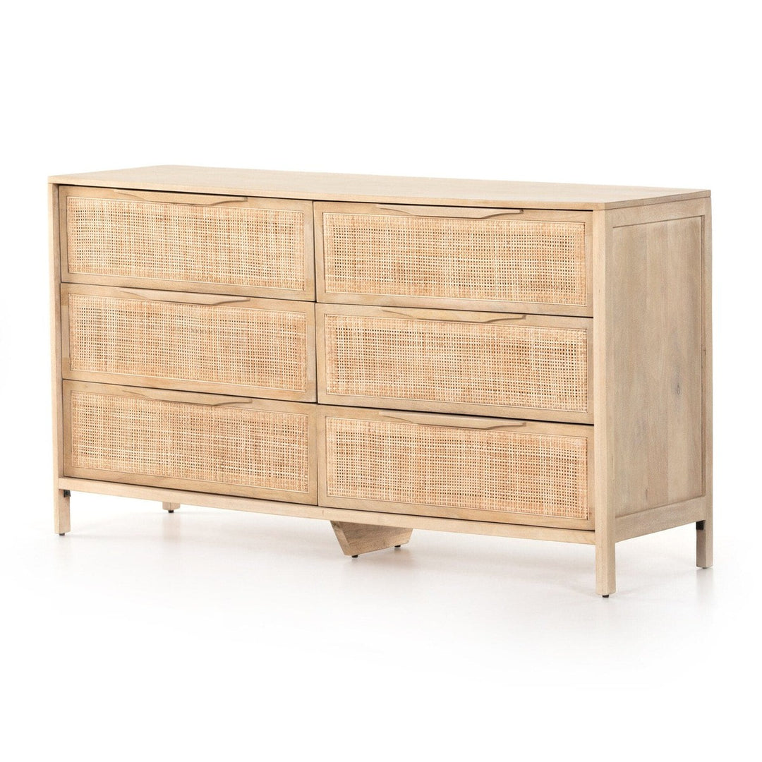 Sutton 6 Drawer Dresser - Natural Cane