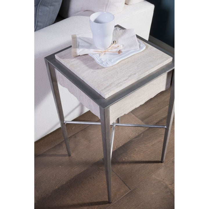 Side Tables Everest Square Spot Table - Silver Leaf