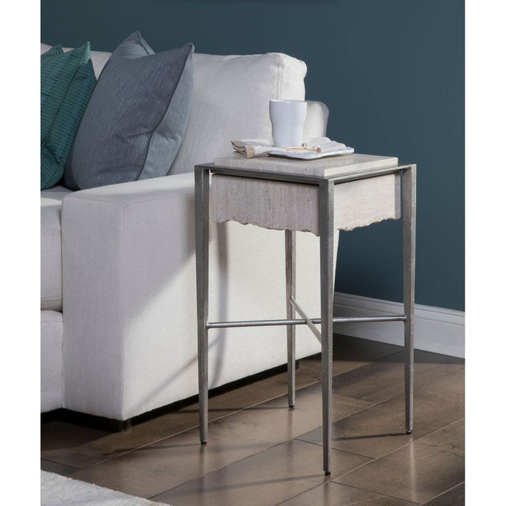 Side Tables Everest Square Spot Table - Silver Leaf