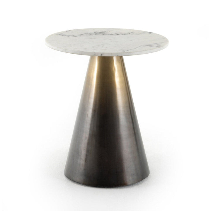 Ashton End Table - Charcoal and White Marble