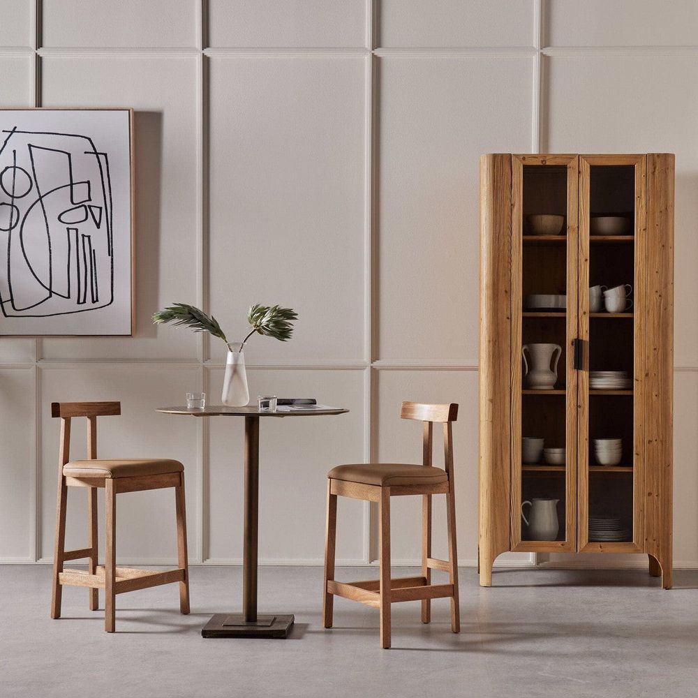 Bar & Counter Stools Evanna Counter Stool - Natural Leather