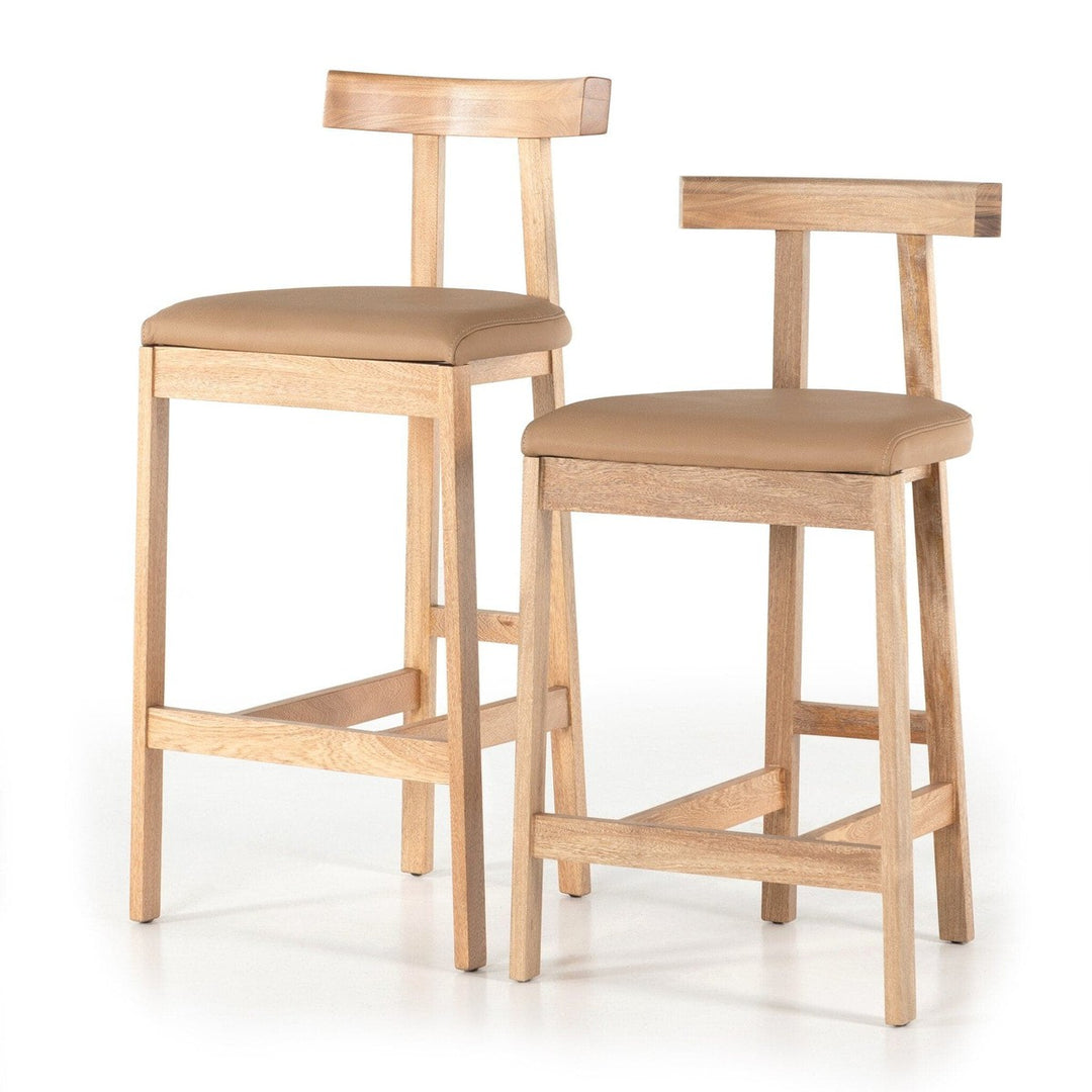 Tate Bar Stool - Natural Leather