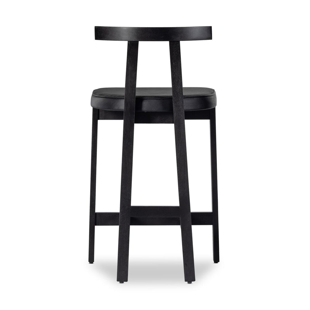 Rex Bar + Counter Stool - Bar Stool - Black Leather