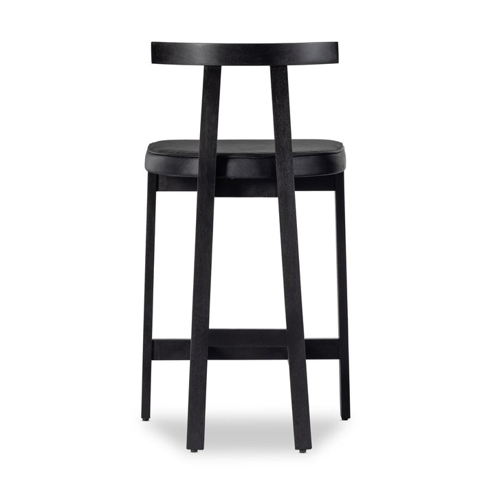 Rex Bar + Counter Stool - Bar Stool - Black Leather