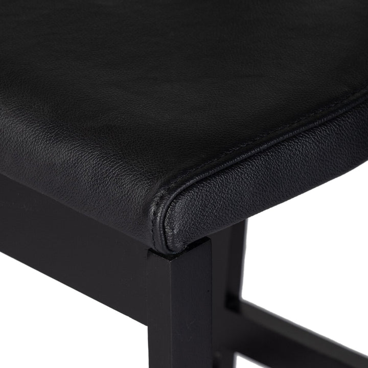 Rex Bar + Counter Stool - Bar Stool - Black Leather