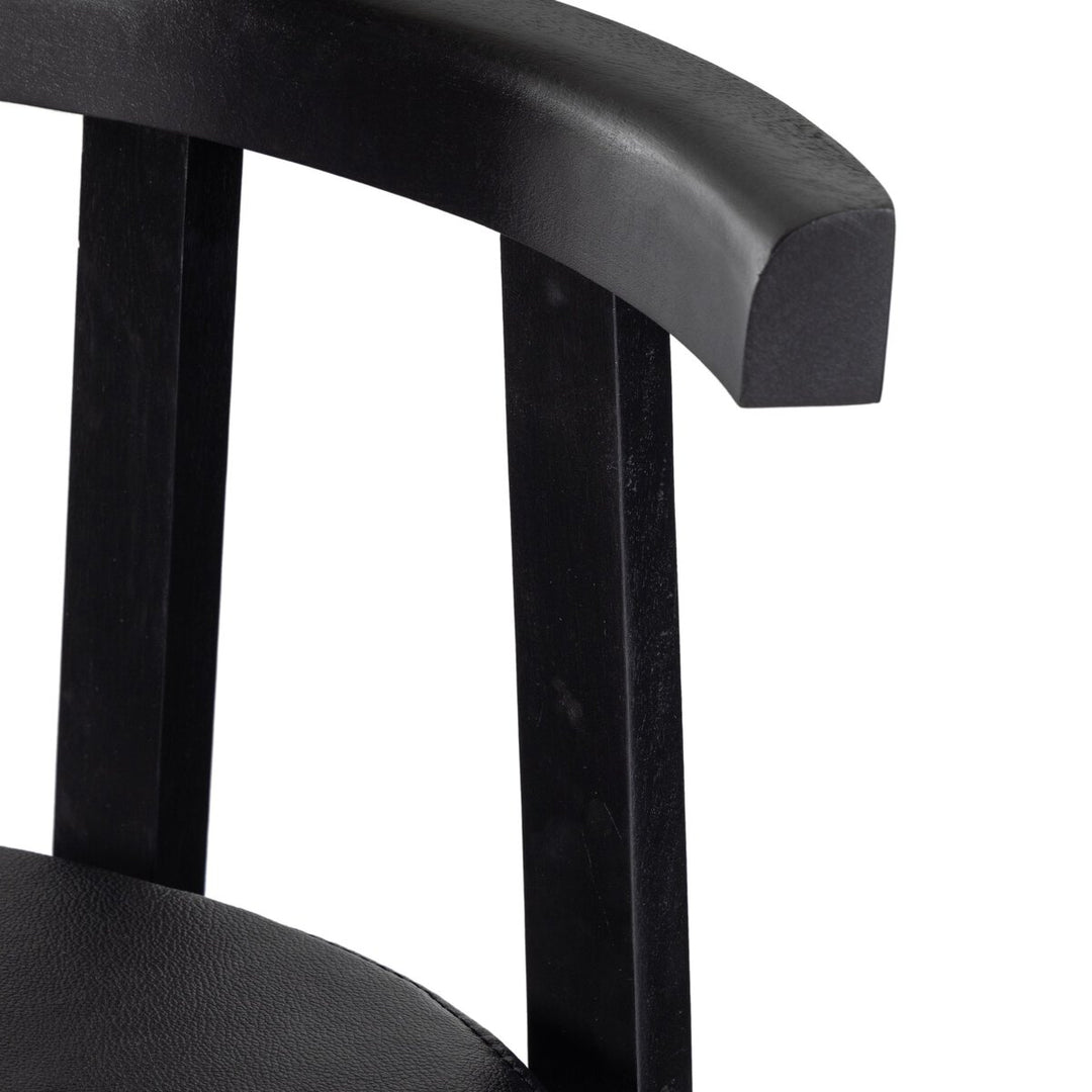 Rex Bar + Counter Stool - Bar Stool - Black Leather