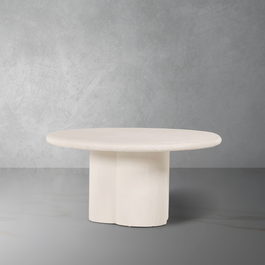 Grano Dining Table-Four Hands-FH-225143-003-Dining TablesWhite Plaster Molded Concrete-1-France and Son
