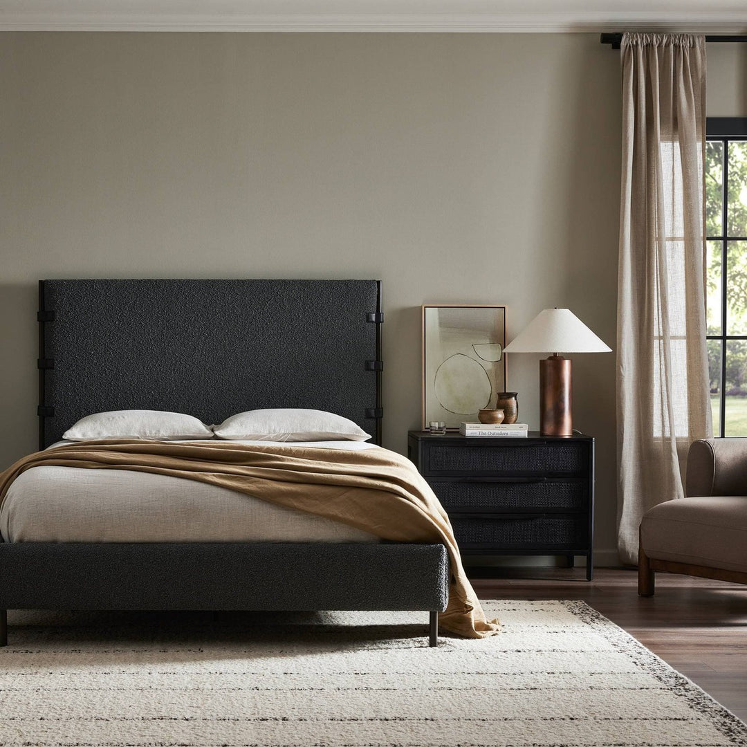 Anders Bed - Knoll Charcoal - Queen