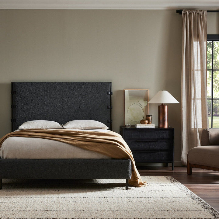 Anders Bed - Knoll Charcoal - Queen