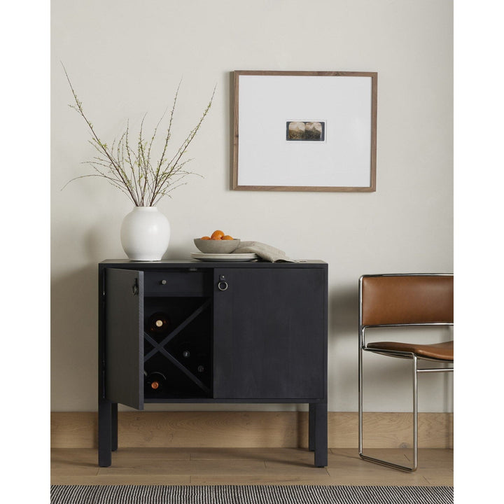 Isaac Bar Cabinet - Black Wash Poplar