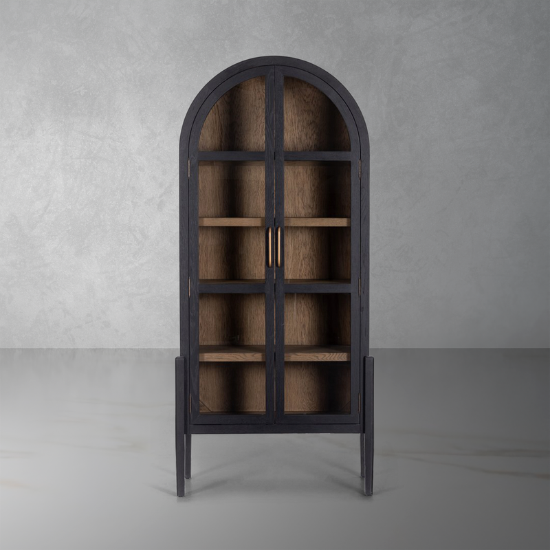 Tolle Cabinet-Four Hands-FH-225878-001-Bookcases & CabinetsMatte Black and Oak-1-France and Son