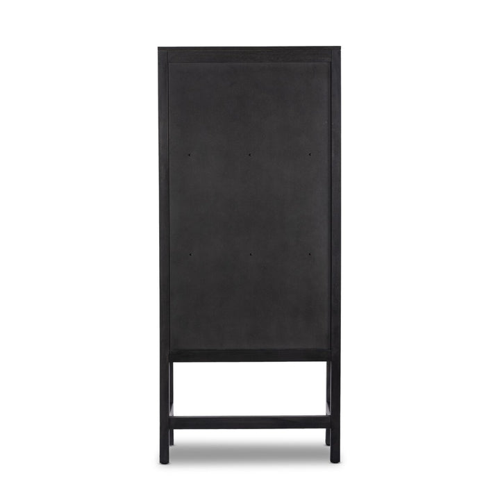 Harmony Narrow Cabinet - Black Wash Mango W/ Black Cane