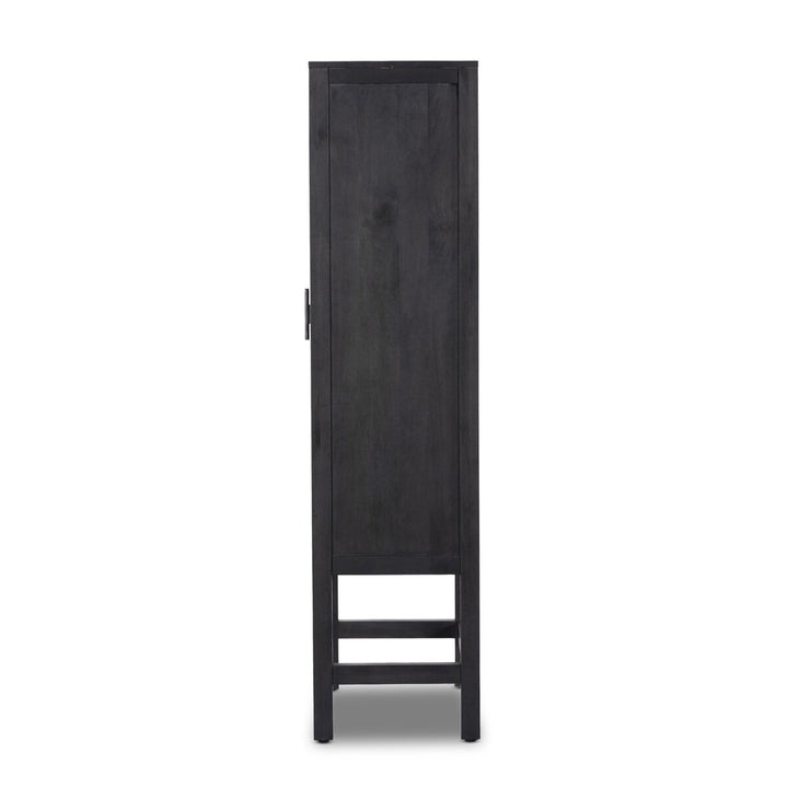 Harmony Narrow Cabinet - Black Wash Mango W/ Black Cane