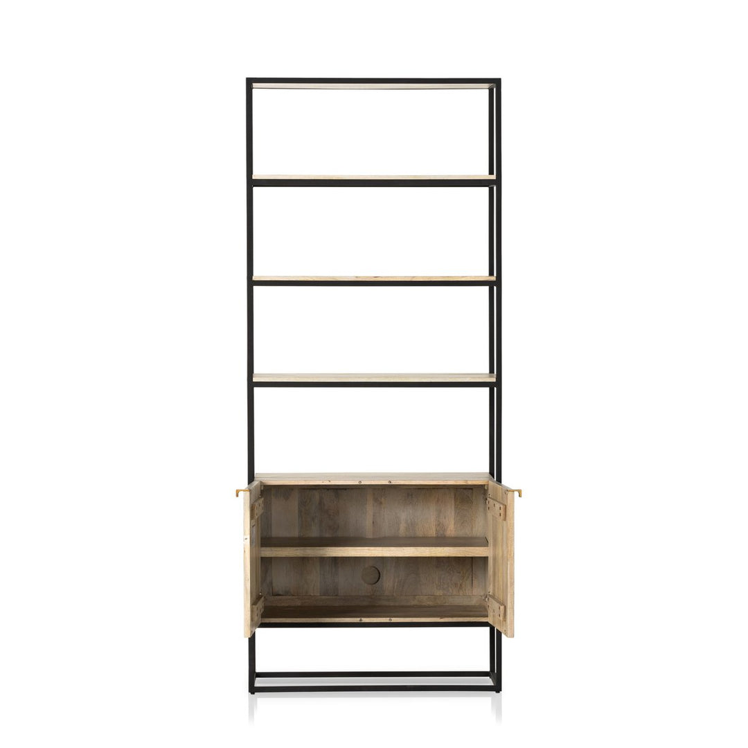 Shelby Bookcase - Light Wash Carved Mango