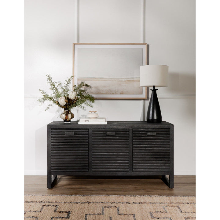 Landon Media Console - Dark Reeded Totem