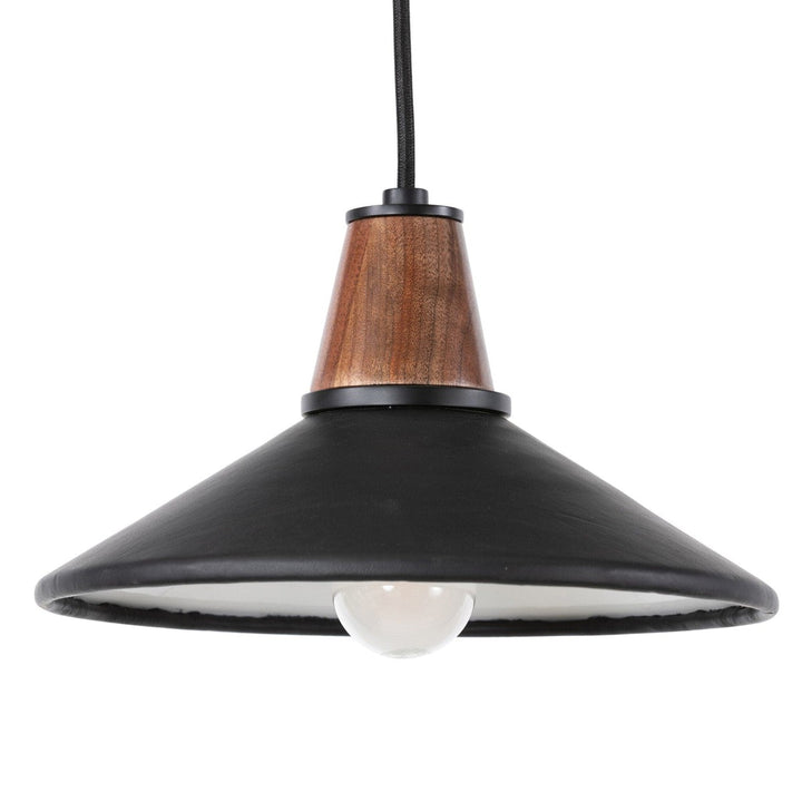 Hudson Pendant - Black Leather