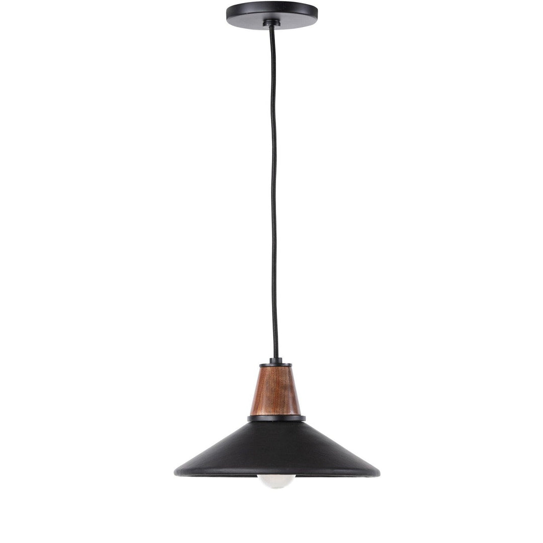 Hudson Pendant - Black Leather