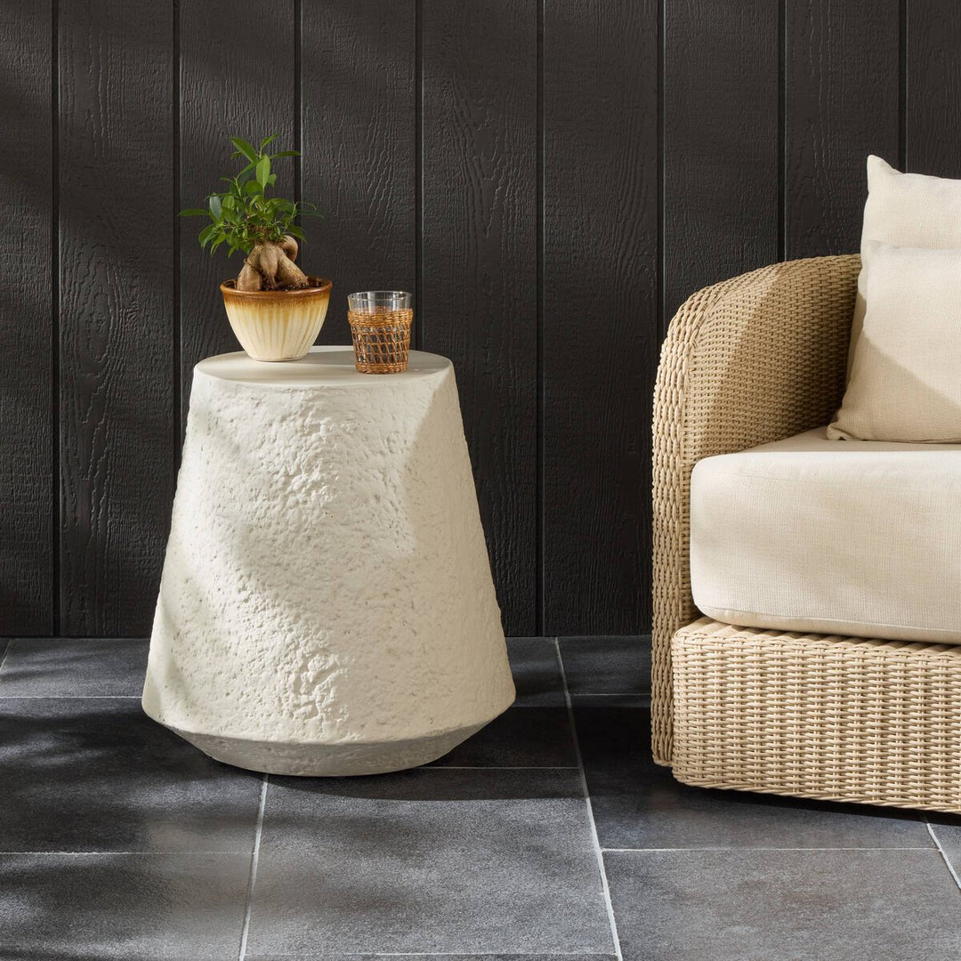 Danica Outdoor Tapered End Table - Matte Stone