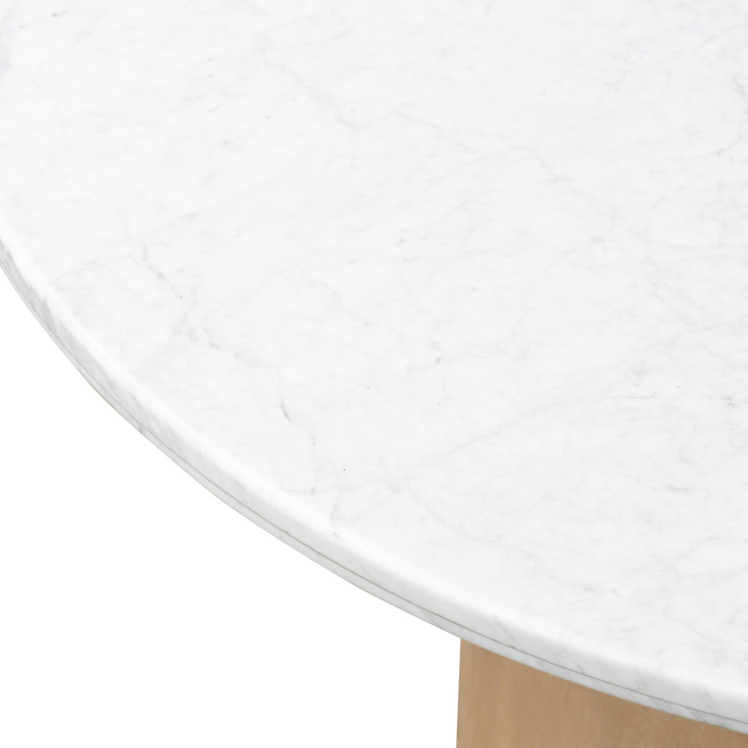 Milo Dining Table - Italian White Marble - Natural Matte