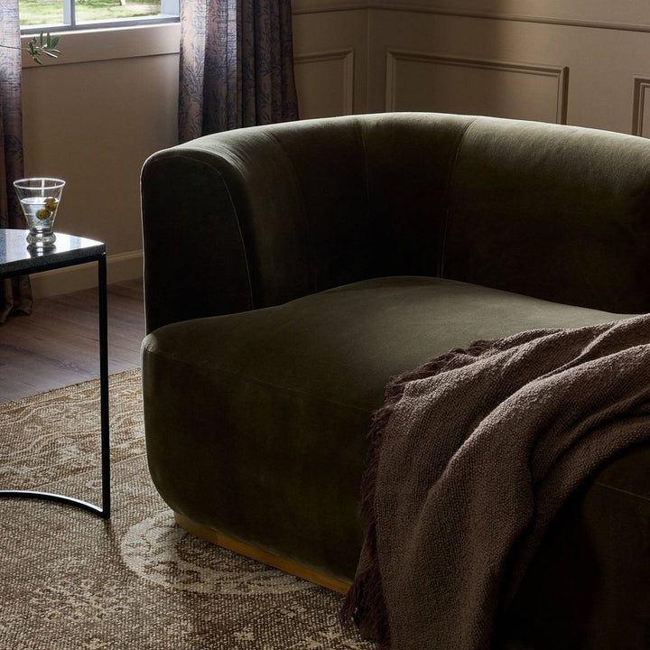 Deandra Tete A Tete Chaise - Surrey Olive
