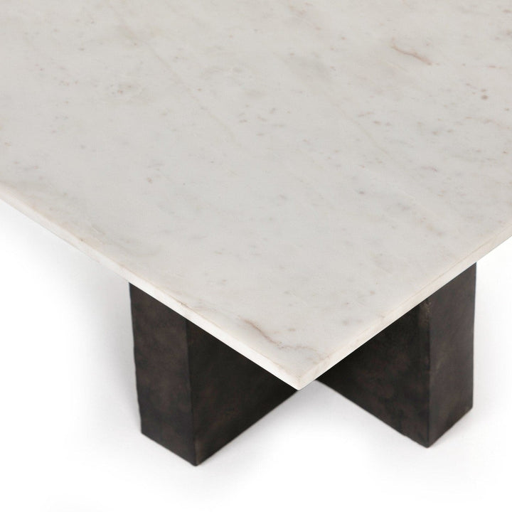 Trent Coffee Table - Polished White Marble