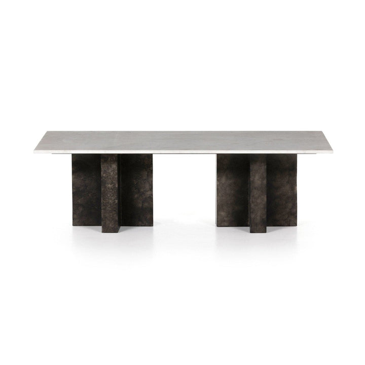 Trent Coffee Table - Polished White Marble