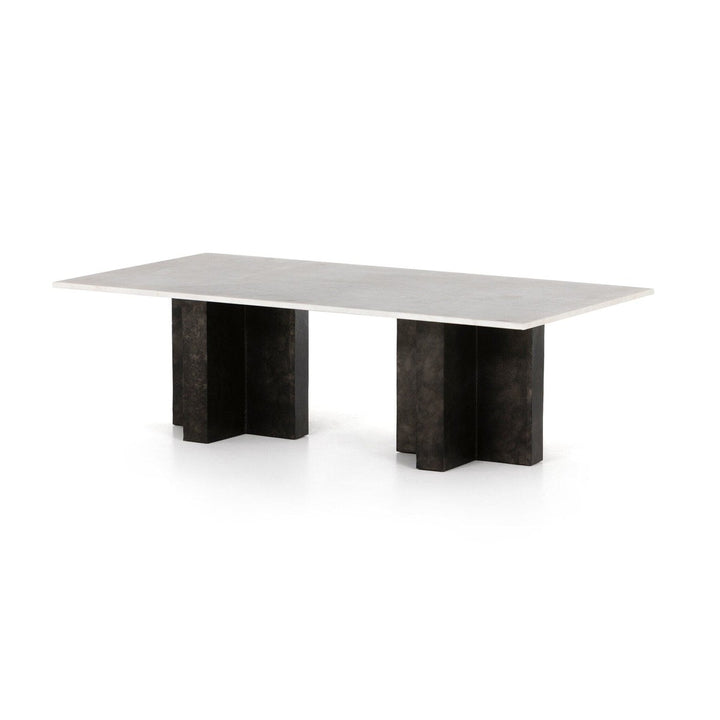 Trent Coffee Table - Polished White Marble