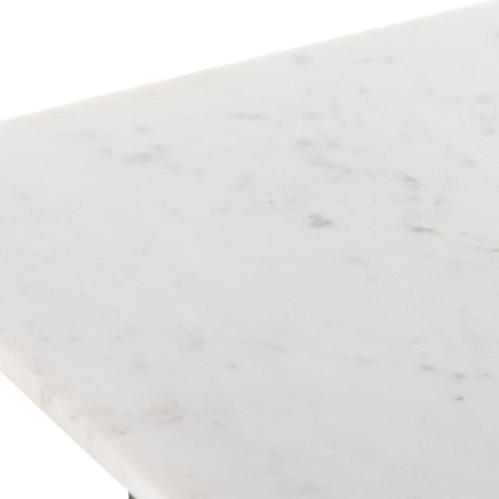 Trent End Table - Polished White Marble