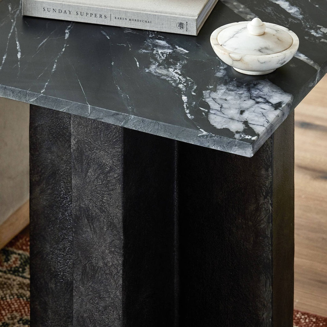 Trent End Table - Black Marble