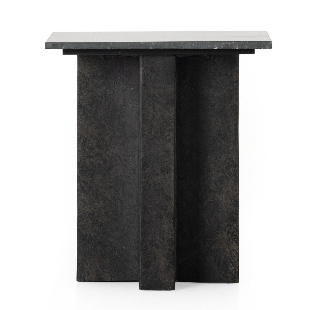 Trent End Table - Black Marble