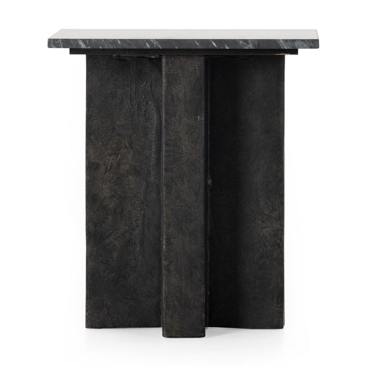 Trent End Table - Black Marble