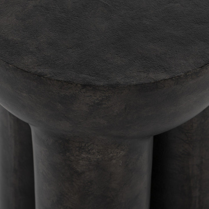 Santos End Table - Raw Black