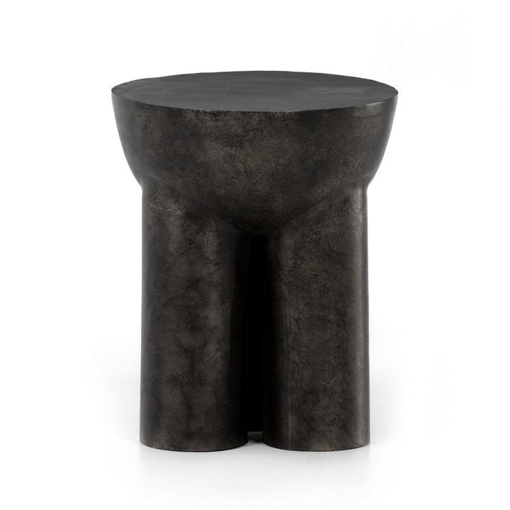 Santos End Table - Raw Black